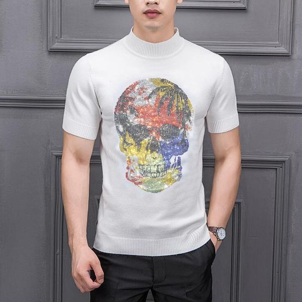 

men's sweaters autumn winter rhinestones 2021 mens casual hip hop pullover sweatshirt men hoodies, White;black