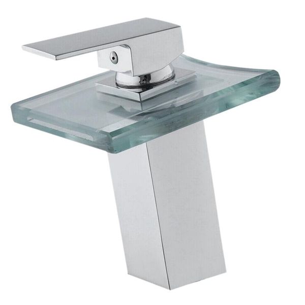 

parts brass glass waterfall and cold water faucet sink mixing