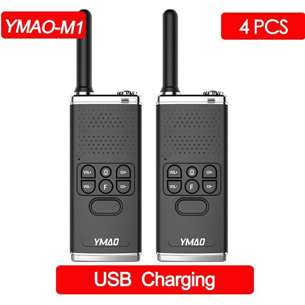 

walkie talkie 4pcs/lot ymao m1 mini set uhf band portable usb charge handheld two way radio hunting hiking cb ham talkies