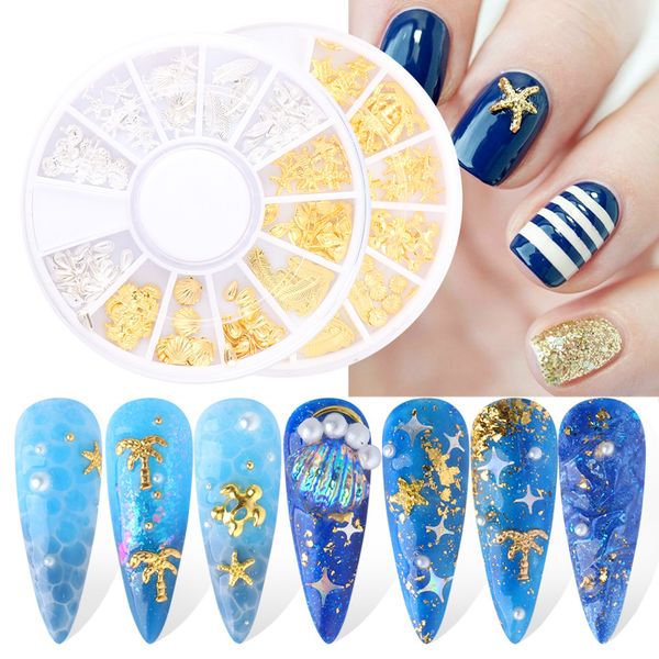 Nail Art Decoration Ornament Disco Metallo Metallo Star Star Colourful Shell Shell Ley Nails