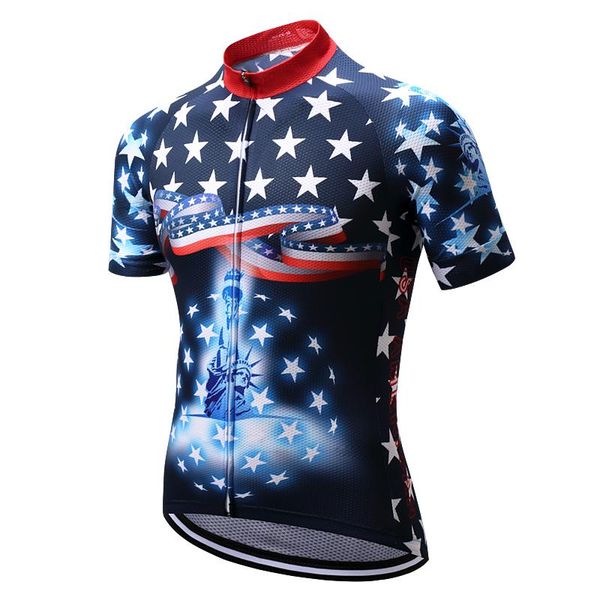 

statue of liberty pro team men's cycling jersey bike short sleeve maillots s-4xl racing jackets, Black;red