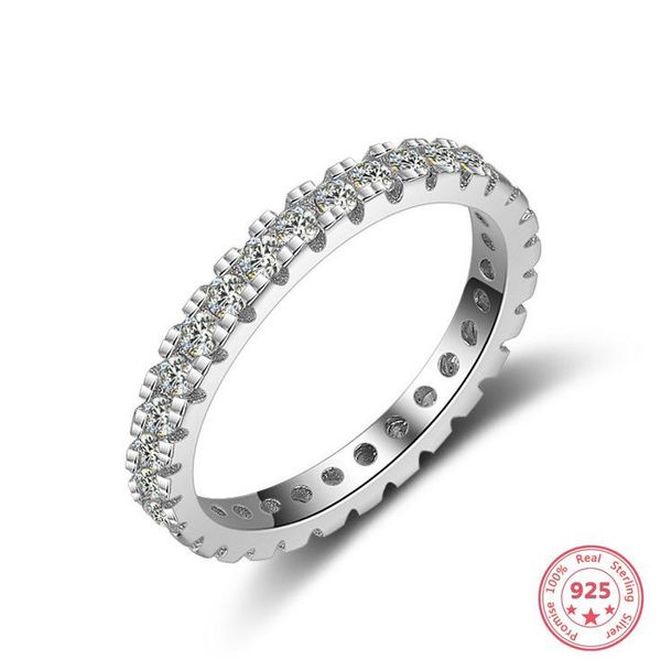 

cluster rings true 925 sterling silver diamond ring real white wedding for female fashion z gemstone bizuteria jewelry, Golden;silver