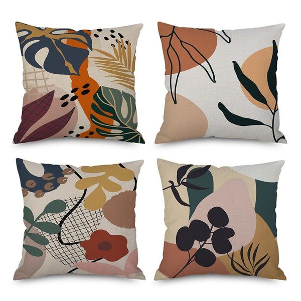 

pillow case flower abstract decorative pillows leaves printed cover decor sofa cushion throw pillowcase 45x45cm