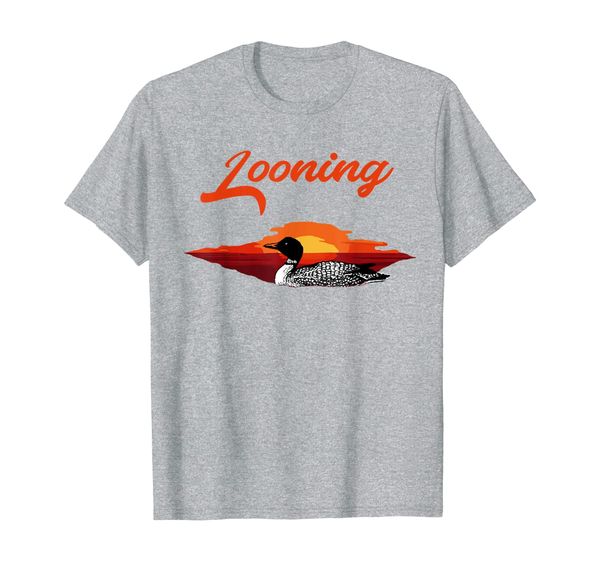 

looning birding loon aquatic birds bird watching t-shirt, White;black
