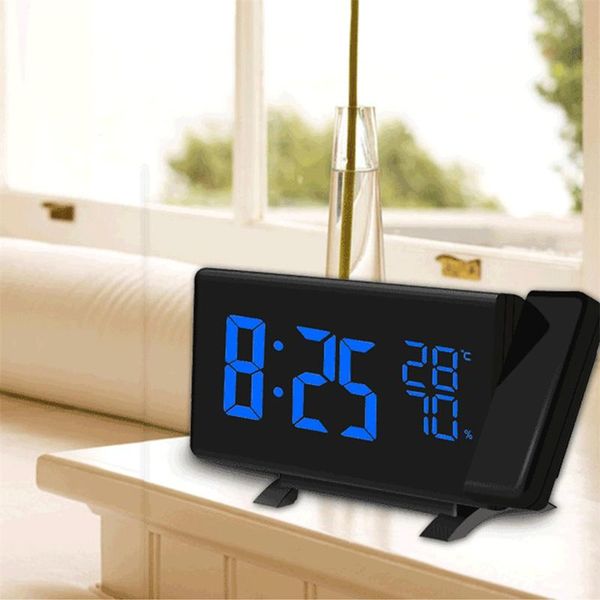 

desk & table clocks snooze projection alarm clock with temperature humidity backlight usb fm radio