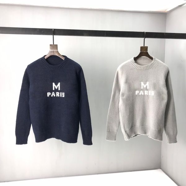 

2021 spring summer aristocratic classic french latest wild letter printed sweater famous men's designer high-quality high-luxury black, White;black