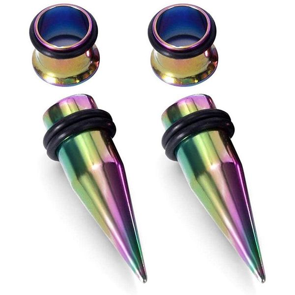 

other 14g-00g ear gauges tapers and tunnels gauge stretching kit o-rings included 316l stainless steel gauging plugs, Slivery;golden