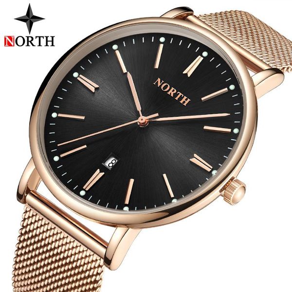 

wristwatches north men fashion casual watches mesh belt business quartz watch sport waterproof wristatches relogio masculino, Slivery;brown
