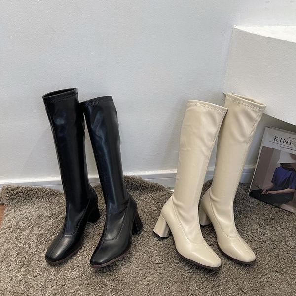 

boots shoes pointy boot round toe boots-women clogs platform thigh high heels luxury designer pointe summer rubber 202, Black