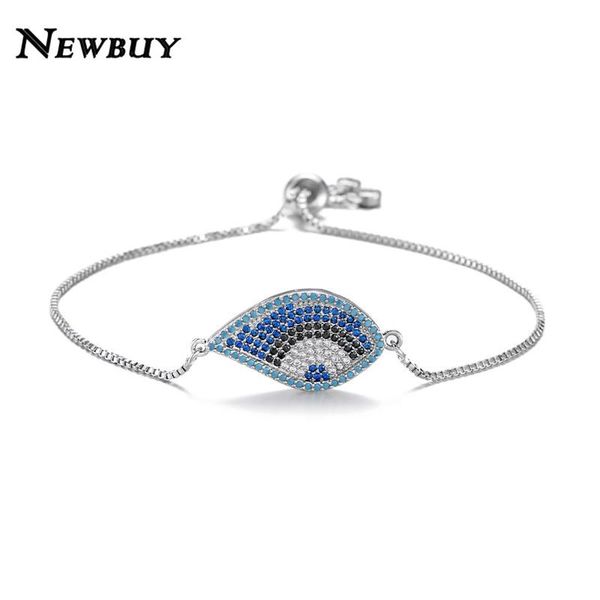 

charm bracelets buy classic design evil eye for women girl copper chain colourful cz bracelet female accessories, Golden;silver