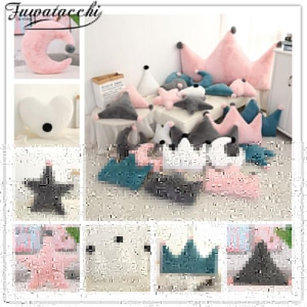 

fuwatacchi comfort seat cushion plush pink star moon heart crown pillow stuffed soft home sofa decor birthday gift cushion/decorative