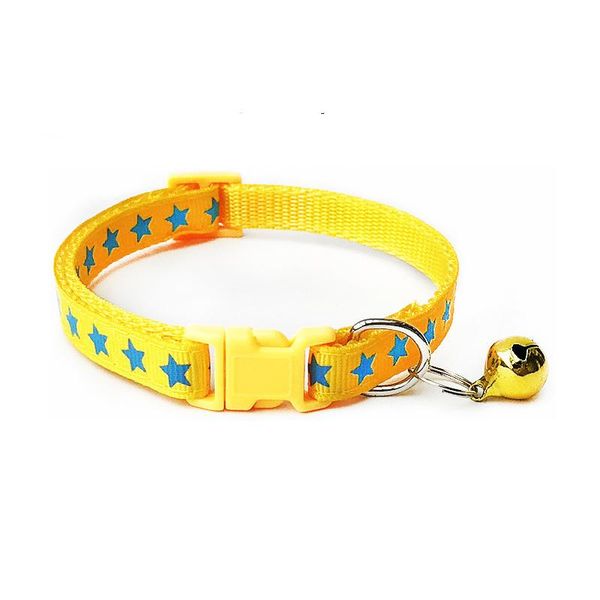 

dog collars & leashes pet cat collar cute print bell adjustable nylon ribbon for cats small dogs puppy neck strap 1.0cm 19-32cm