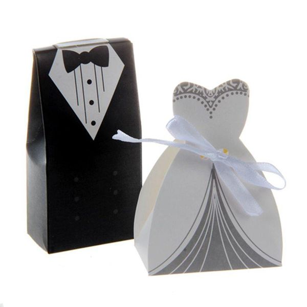 

gift wrap 100pcs tuxedo dress groom bridal candy boxes wedding party favour