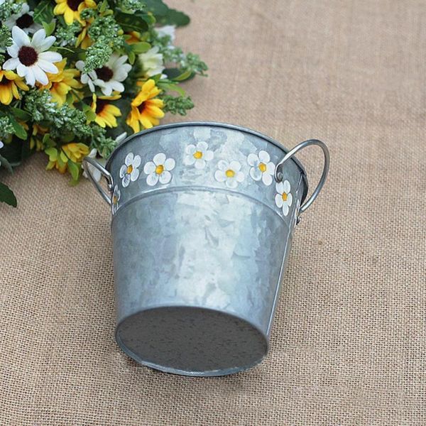 

planters & pots flower plant vintage bucket desksucculent ornaments iron dried wrought sheet barrel garden balcony decor barrels m4l0