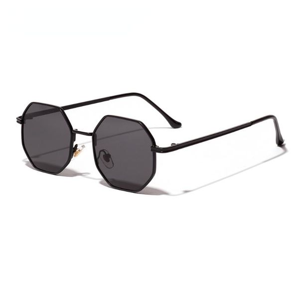 

sunglasses octagon women gold black brown small sun glasses for men polygon metal frame birthday present male uv400, White;black
