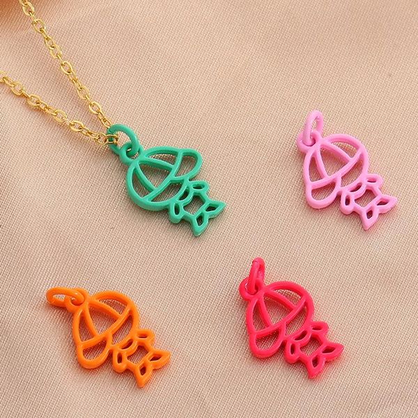 

pendant necklaces 2021 product hollow cartoon pattern necklace for women cute creative candy color ins style multi-color optional, Silver