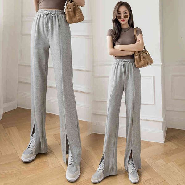 

women's pants & capris casual women's sweatpants, high-waisted stretch for spring and autumn , korean fashionable x2lo, Black;white