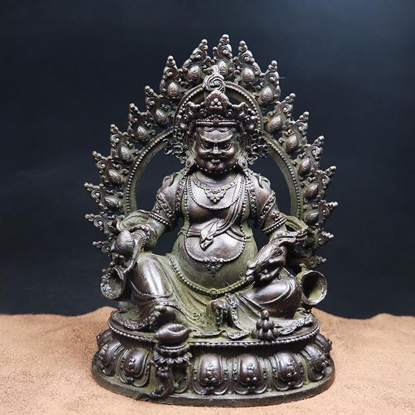 

decorative objects & figurines antique bronze buddha statue desk ornament home decoration craft accessories metal chinese god of wealth scul
