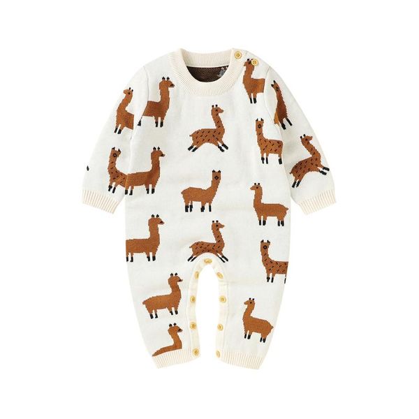 

jumpsuits autumn winter born baby boys girls cute deer knit romper casual long sleeve sweater jumpsuit warm outfit, Blue