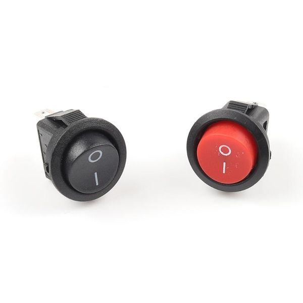 

smart home control 5pcs kcd1-105 diameter small round boat rocker switches black mini white red 2 pin on-off switch