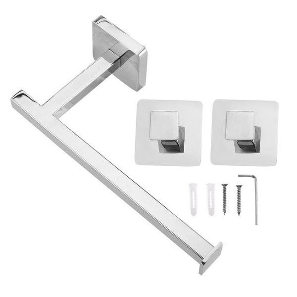 

toilet paper holders stainless steel kitchen towel rack wall hook tool (silver)