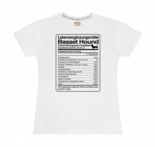 

t-shirt womens dose basset hound life supplements by siviwonder, White;black