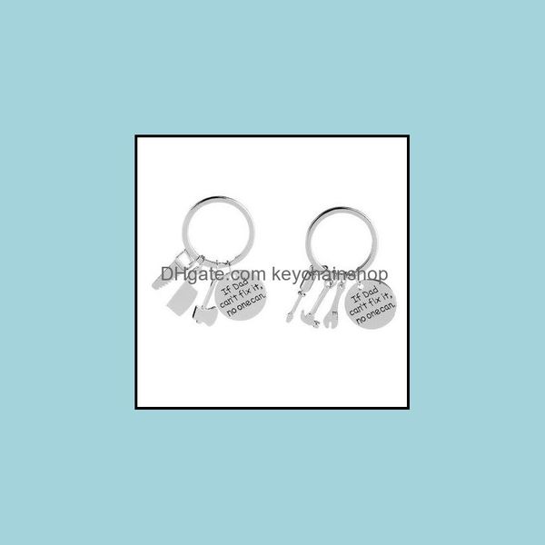 

keychains fashion accessories if dad cant fix it no one can hand tools keychain daddy key rings gift for fathers day father chain dc0064, Silver