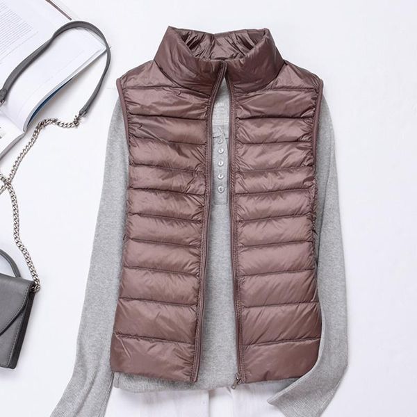

women's vests lusumily winter women down vest female sleeveless girls warm jacket solid ultra light plus size 3xl waistcoat, Black;white