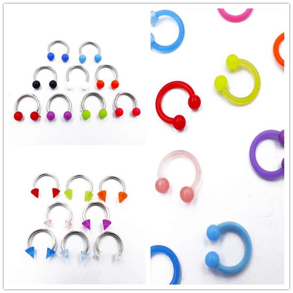 

fashion nose ring uv acrylic horseshoe ring false c-type nail puncture jewelry