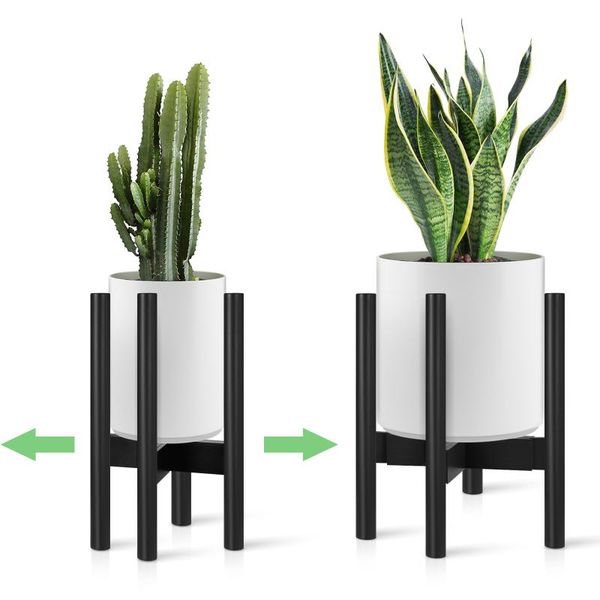 

plant stand 8-12 width adjustable bamboo holder upgraded x-structure flower pot display rack up to 12 planters decorative objects & figurine