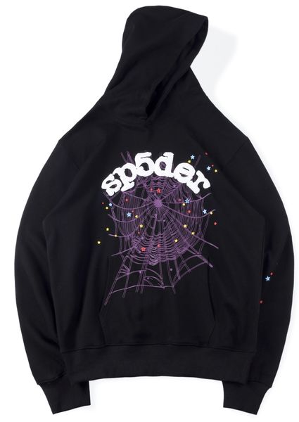 

foaming printing hoodie men women 1 pattern pullover sweatshirts sp 5der 555 spider web sweater, Black