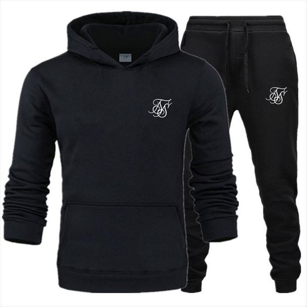 

sik silk brand sets men tracksuits fashion autumn spring sporting suit sweatshirt sweatpants mens clothing 2 pieces slim tracksuit, Gray