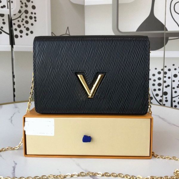 

cross body bag chain handbag twist belt messenger bag wave pattern genuine leather crossbody shoulder bag fashion letter twist lock bags