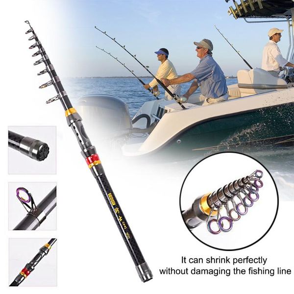 

1.8m-3.6m portable carbon fiber fishing rod travel retractable rotating pole carp #bl3 boat rods