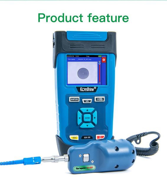 

fiber optic equipment fttx maintance sm otdr komshine qx45 1310/1550nm 32/30db built in 10mw vfl, inspection probe is optional