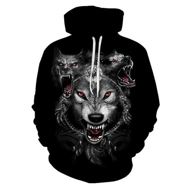 

men's hoodies & sweatshirts spring autumn space galaxy wolf hoodie men women 3d printed oversized sweatshirt trendy all-match hooded pu, Black