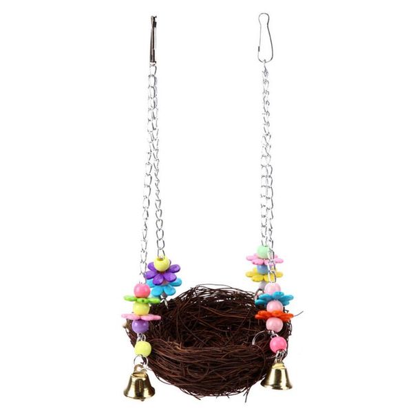 

bird's nest parrot chew toys bird swing cage accessories pet supplies straw cages