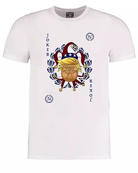

trump joker card- potus joke- men's sub t-shirt, White;black