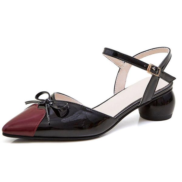 

dress shoes coolulu 2021 casual women slingbaclk pumps pointe toe ankle strap square heel all match size 33-43, Black