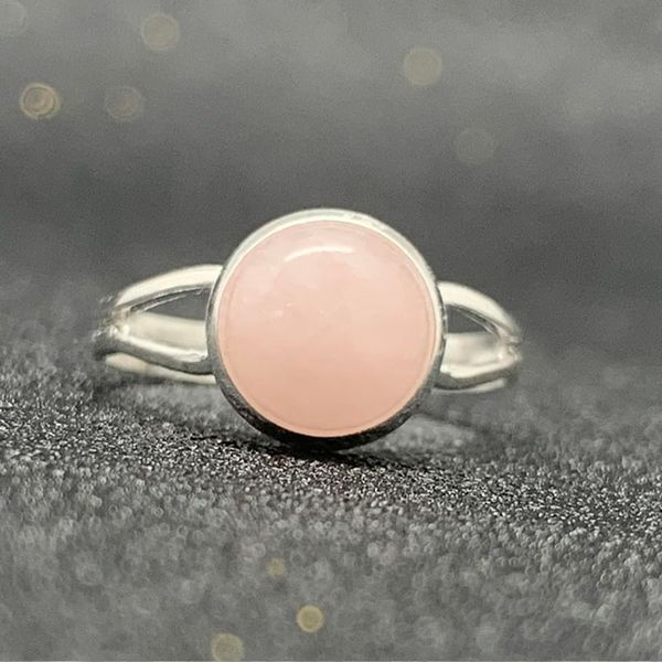 

10mm 12mm healing natural stone crystal rings round open adjustable amethysts lapis pink quartz women ring party wedding jewelry, Golden;silver