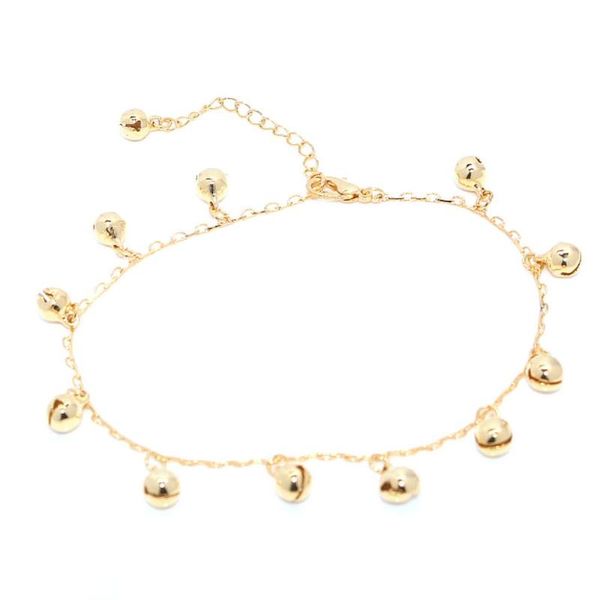 

anklets 5pcs wholesale foreign trade simple beach ladies anklet foot accessories metal chain trend fashion golden bell female feet bare, Red;blue