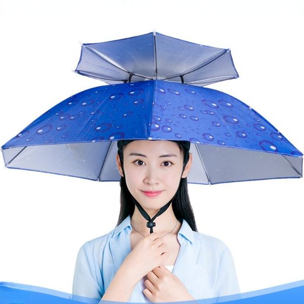 

umbrellas hat head umbrella portable fishing wearing sun outdoor sanitation sunscreen folding large practical