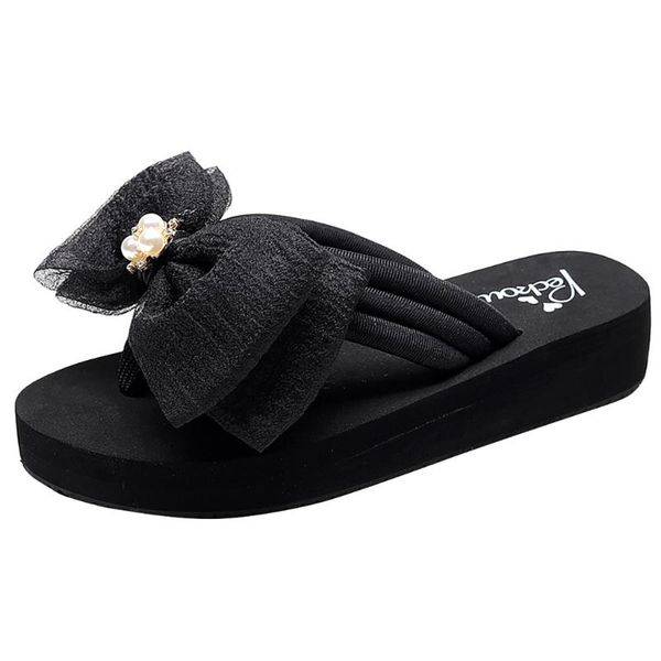 

slipper telotuny slippers kids baby cute bowknot bohemian style crystal platform non-slip home outdoor wedges beach shoes jun16, Black;grey