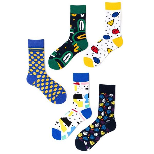 

sports socks for hip hop ladies fashion harajuku street fun men's happy funny cotton colorful skateboard, Black