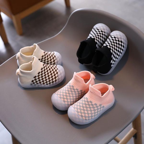 

first walkers baby girls boys shoes autumn infant toddler comfortable soft bottom non-slip kids children casual knitted plaid sock
