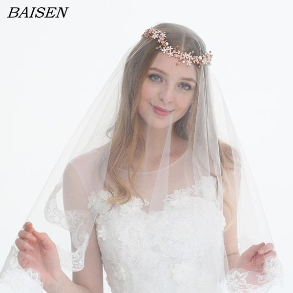 

hair clips & barrettes bridal headbands wedding accessories pearl floral headband rose gold tiara hairband headpiece, Golden;silver