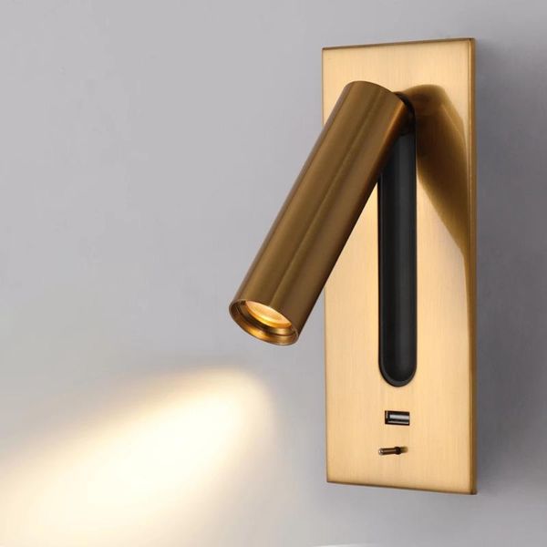 

wall lamps bedroom usb led lamp reading light for bedside decoration night book toggle switch 3w spot indoor