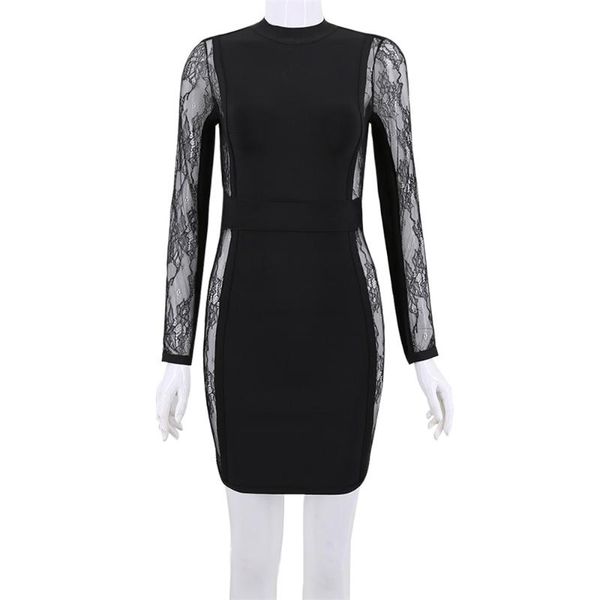 

casual dresses black mesh lace backless bandage dress for ladies night club party mini, Black;gray