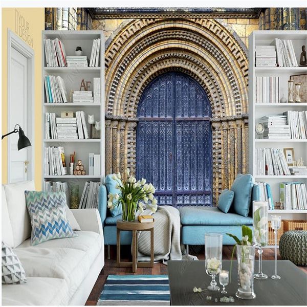 

european stereoscopic arches wallpapers retro 3d murals wallpaper for living room