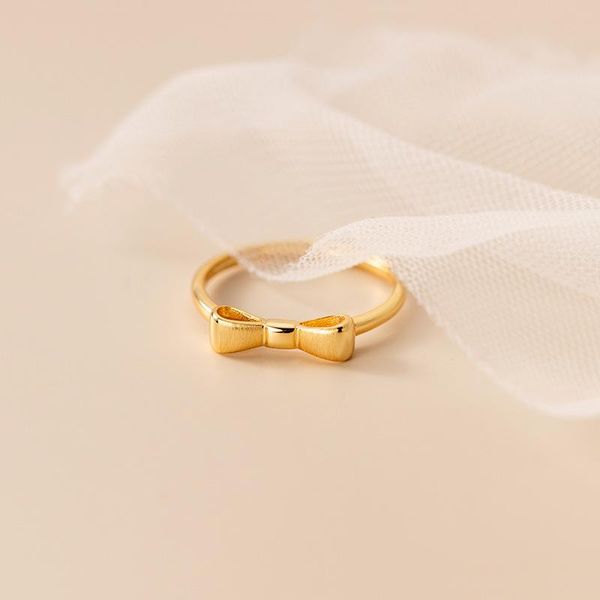 

cluster rings enosola ring 925 sterling silver korean style bowknot minimalism anelli punk aneis boho anillos for women, Golden;silver